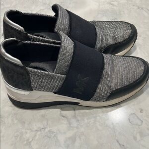 Michael Kors Black and Gray Slip-On Sneakers
